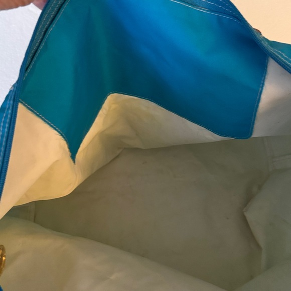 Worn Longchamp Le pliage “shopping “ tote MADE IN FRANCE. Vintage Fabric is worn - Picture 8 of 13